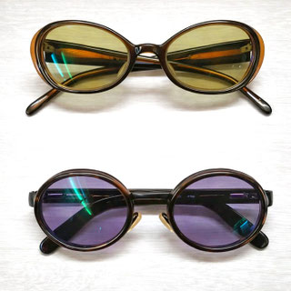◎レンズ：TALEX（タレックス）／  上：GREEN（イーズグリーン）、下： AIRY PURPLE（エアリー パープル）