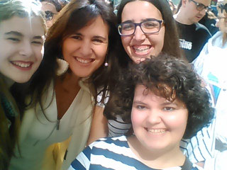 Selfie with Marta Botet (booktuber), Laura Borràs (Director of the Institution of Catalan Letters) and Irene (blogger)