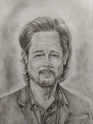 Zeichnung Brad Pitt von Jens Poppe Mehrgardt