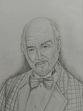 Zeichnung Sean Connery von Jens Poppe Mehrgardt