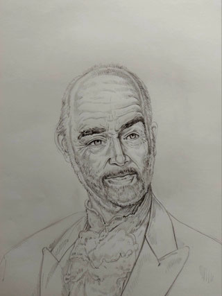 Zeichnung Sean Connery von Jens Poppe Mehrgardt