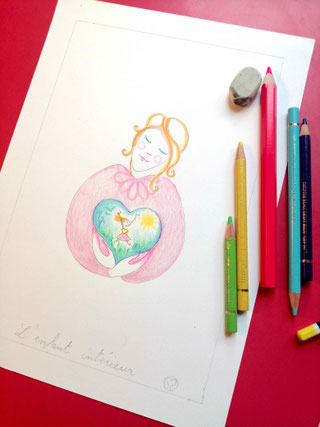 enfant interieur, severine saint-maurice, lescerclesdelumiere.com, crayon de couleur, dessin enfant, illustration