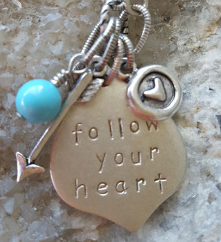 follow your heart affirmation necklace handmade in Noosa Australia