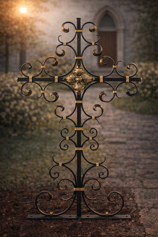 geschmiedetes Grabkreuz "Würde"