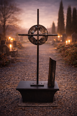 geschmiedetes Grabkreuz "Mut"
