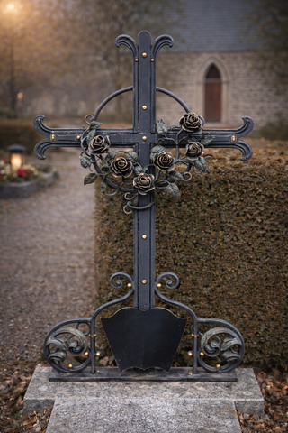 geschmiedetes Grabkreuz "Vertrauen"