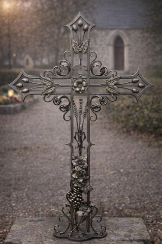 geschmiedetes Grabkreuz "Unendlichkeit"