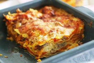 Lasagne mit Salsiccia und Kürbis mit Olivenöl Oligarto