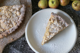 Apfelkuchen mit nativem Olivenöl extra gebacken Oligarto