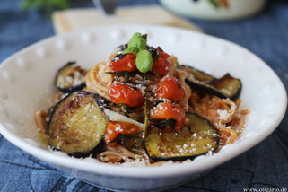 Pasta alla Norma mit Olivenöl und Augergine Oligarto Rezepte