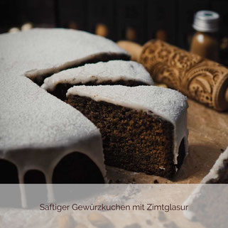 saftiger Gewürzkuchen mit Zimtglasur