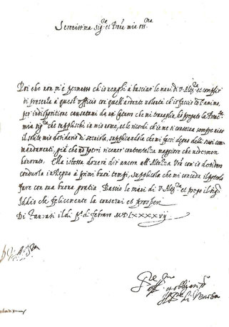 lettera di Carlo Gesualdo
