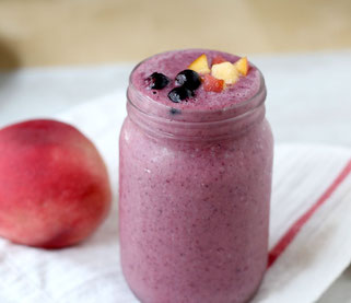 Three-Ingredient Blueberry Peach Smoothie