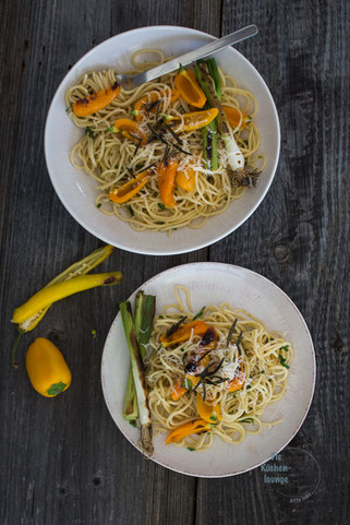 Foodphotography, Pasta mit gegrilltem Gemüse