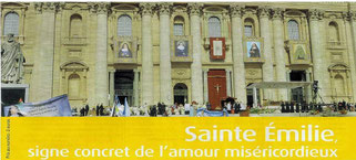 Sainte Emilie, segno concreto dell'amore misericordioso di Gesù Risorto