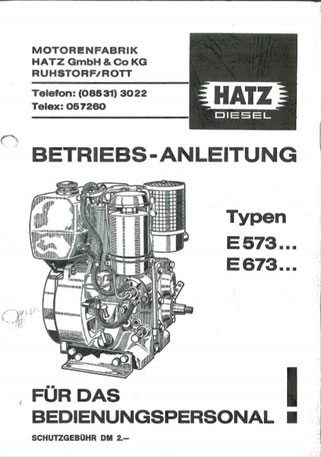 Betriebsanleitung Hatz E573, E673