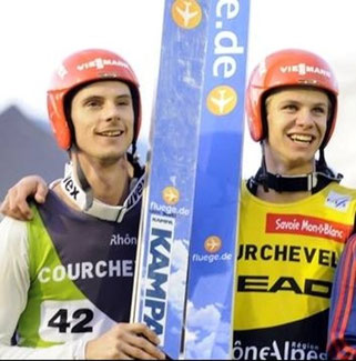 Andreas Wank und Andreas Wellinger (v. Links) Copyright: fluege.de