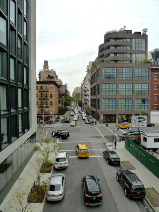 View on the street from the High Line