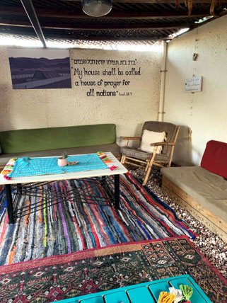 the hostel's common area