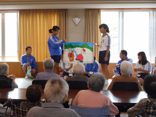 生徒さんによる桃太郎の紙芝居