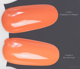 Vergleich / comparison swatch OPI • Freedom of Peach • Washington D.C. Collection fall 2016