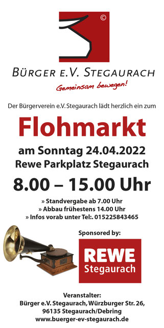 Flohmarkt Stegaurach Debring, Sonntag 24.04.2022 ab 08:00 Uhr