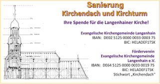 Spendenaufruf für die Sanierung des Kirchendachs und des Kirchturms