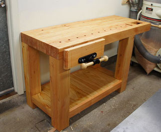 Roubo workbench with face vise and wagon vise