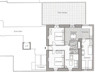 Grundriss Ferienwohnung / Apartment 2 Hotel garni Domino Saas-Fee