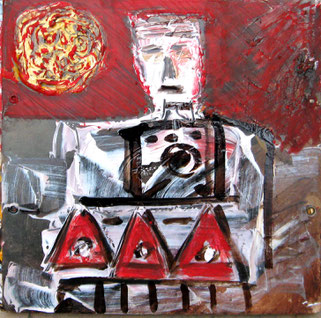 Untitled, from the series " Portraits ", 45x45 cm, Mixed media on paper.