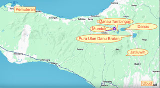 Bild: Karte der Tour 3 auf Bali