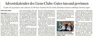 Adventskalender von zwei Lions Clubs in Norderstedt