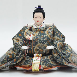 優香作「親王飾り」花鳥梅花文錦　男雛（京十一）