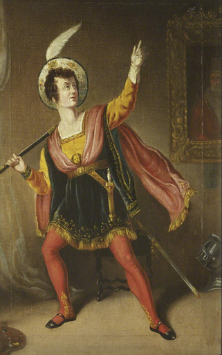 George Almar como Carnaby Cutpurse en «El cofre de cedro» (»The Cedar Chest»). Atribuido a Robert William Buss (1804-1875). Colección del Teatro de la Universidad de Bristol.