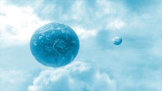 無料動画素材１３５「CG惑星と流れ行く雲」
