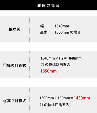 腰窓の計算方式