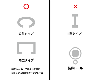 取付可能なカーテンレール一覧