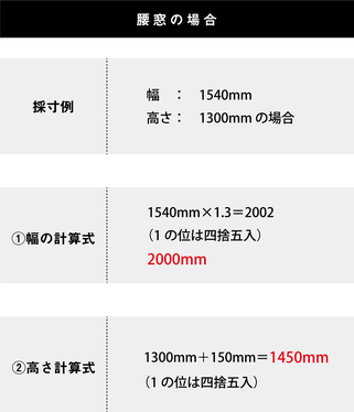 腰窓の計算式