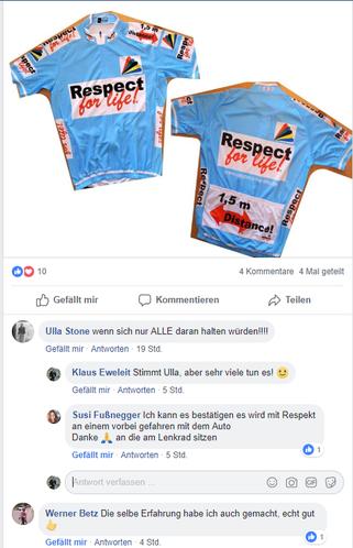 Pressebericht über Respect for life Trikots