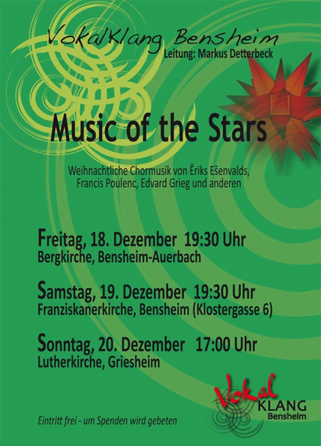 Konzertankündigung Music of the Stars