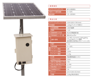 ソーラーネットワークカメラ　レンタルは三幸リース