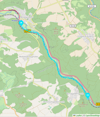 Strecke TR 8 (www.openstreetmap.org)