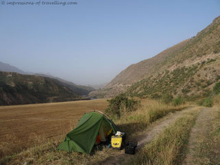 Campen östlich von Dushanbe