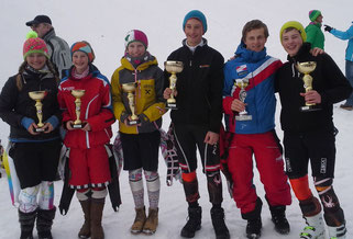 v.l.n.r. Laura Wimmer, Monika Widmoser, Magdalena Schwaiger, Roland Asslaber, Manuel Wimmer und Thomas Prosch