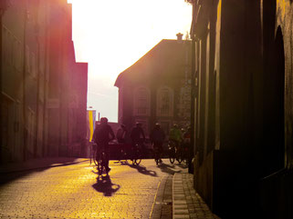 hinauf in die Altstadt zum Frühstück