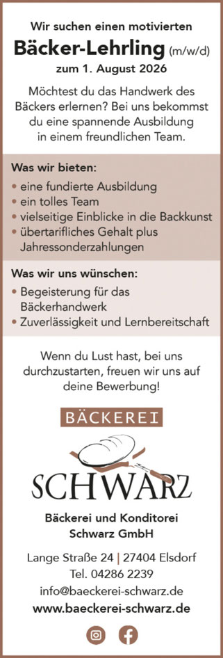 stellenangebot handwerk baecker elsdorf gyhum zeven