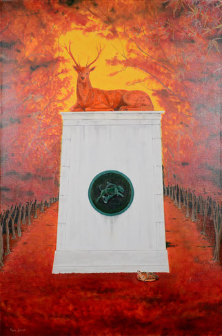 Le repos du "chassé".   The rest of the "hunted".    80 x 120