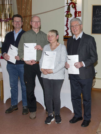 Die Jubilare:in von v.l.n.r., Peter Tauchert, Andreas Pulwey, Gerlinde Rapp und Josef Lach