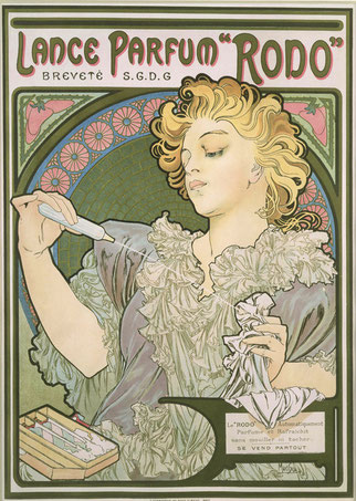 Art Decó - Nouveau " lance parfum rodo" Alphonse Mucha