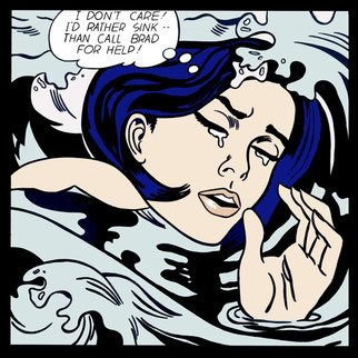 Arte Pop, Ilustración, Drowning Girl   Roy Lichtenstein, DECAPÉ arte digital